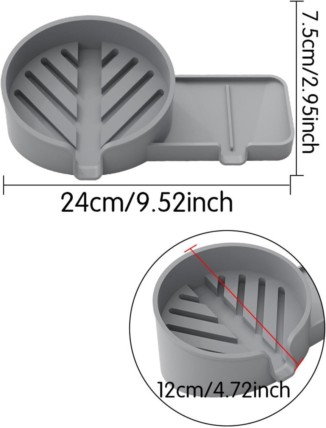Sponge Holder for Sink Non-Slip Self-Draining Silicone Storage Tray | Kitchen Sink Dish Soap Holder for Utensil Drain Organizer Counter Cleaning Home Apartment Shower