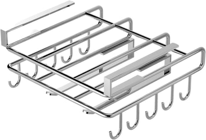 Générique Chopping Board Organizer – Edelstahl | Chopping board organizer with stainless steel design, Multifunctional Rack with hooks for kitchen storage
