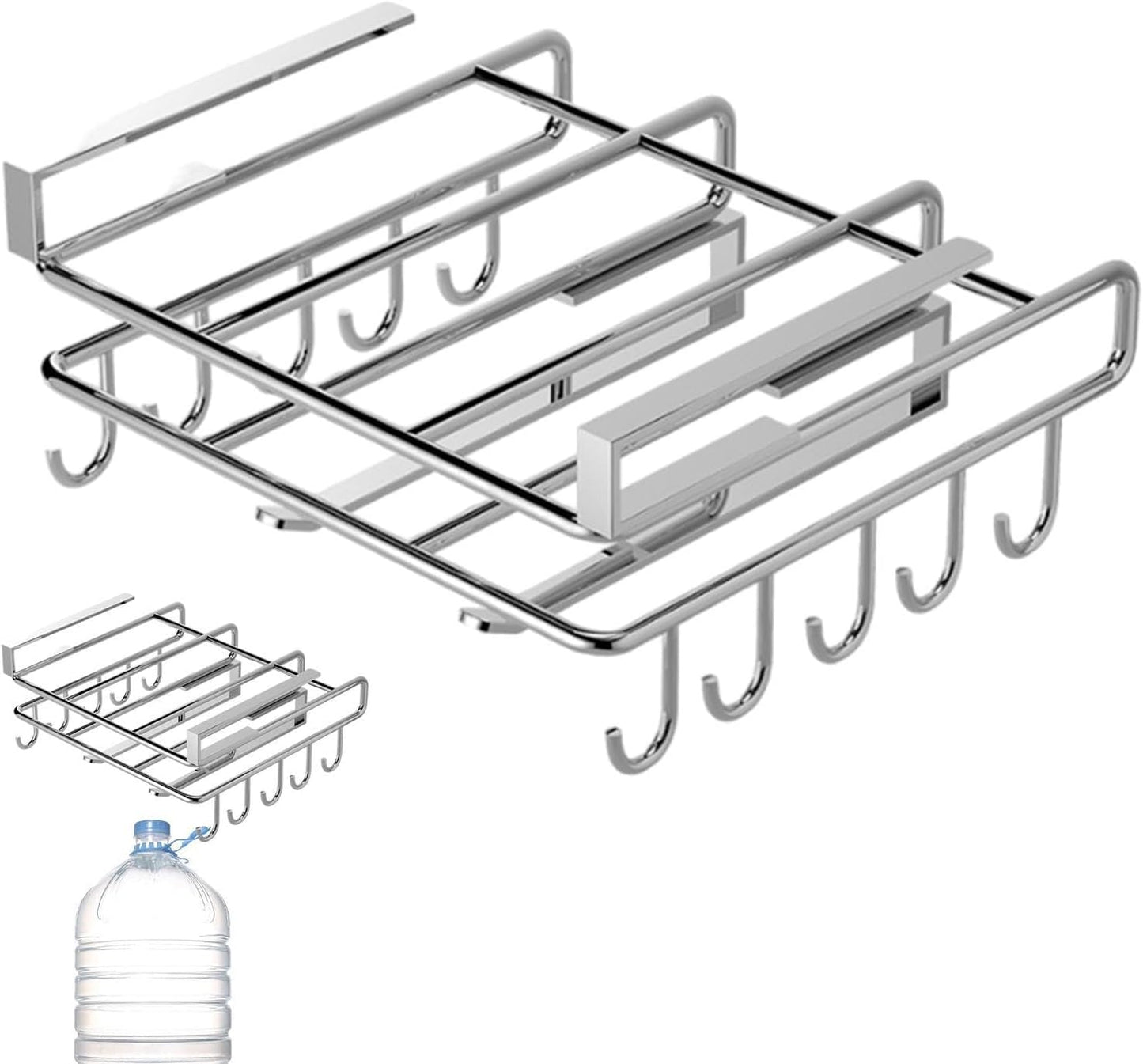 Générique Chopping Board Organizer – Edelstahl | Chopping board organizer with stainless steel design, Multifunctional Rack with hooks for kitchen storage