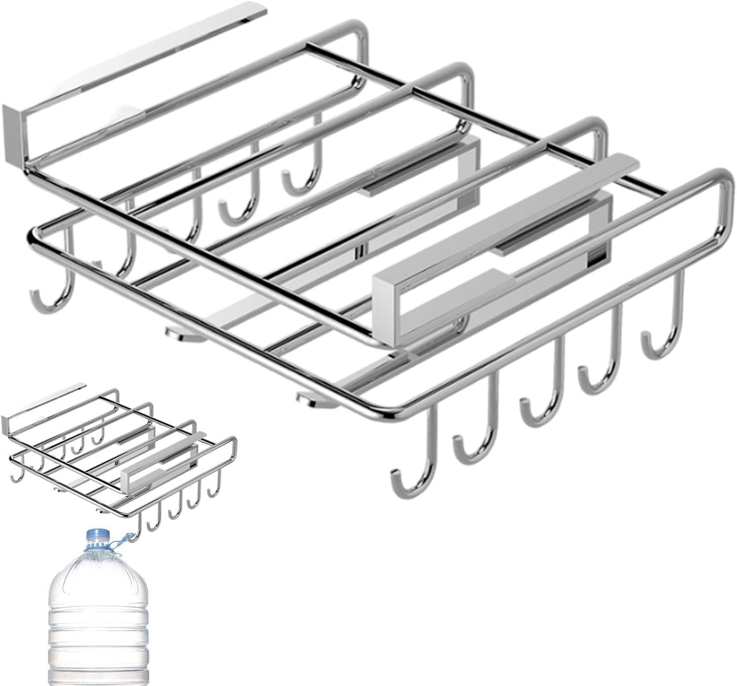 Générique Chopping Board Organizer – Edelstahl | Chopping board organizer with stainless steel design, Multifunctional Rack with hooks for kitchen storage