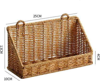 Woven Rattan Wall Storage Baskets | Adhesive Hook Hanging Shelves For Bathroom/Kitchen Organization Für Aufbewahrung(S)