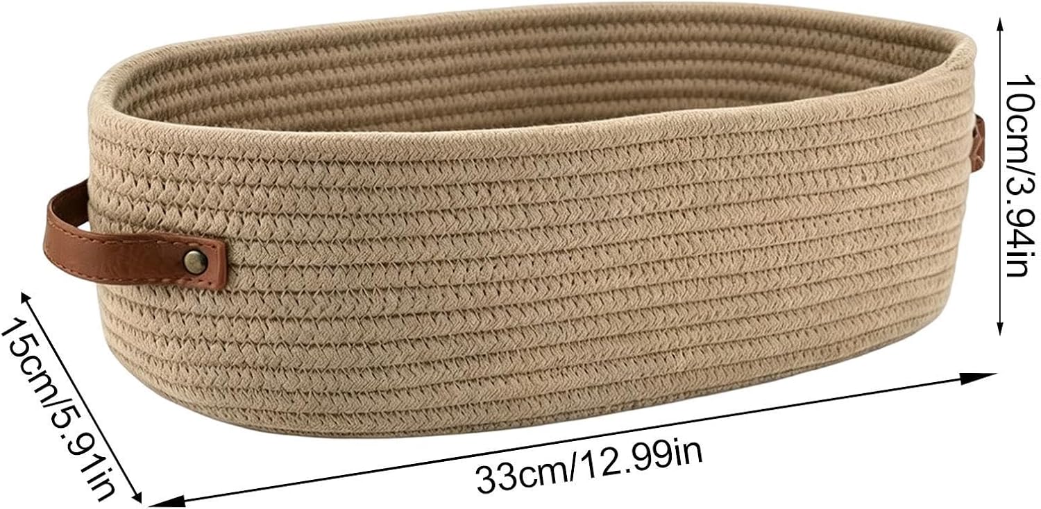 Woven Baskets for Storage - 2 Pieces Large Decorative Bins with Handles | Bathroom Storage Basket for Towels Paper Diapers Toys Home Nursery Bedroom Living Room Kitchen Shelves