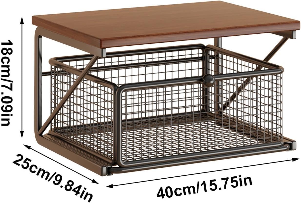 Microwave Stand, Counter Shelf, Two Tier Rack, Drawer Organizer for Kitchen | Appliance Storage With Elevated , Pullout Compartment, Counter Support for Coffee Machines, Jars, Fruits, Skincare